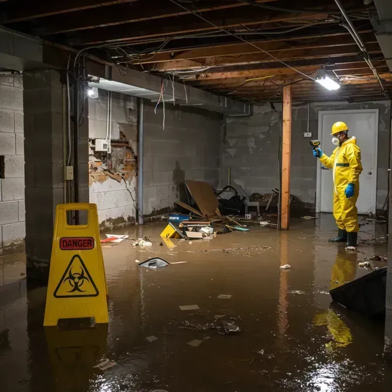 Flooded Basement Electrical Hazard in Tallassee, AL Property