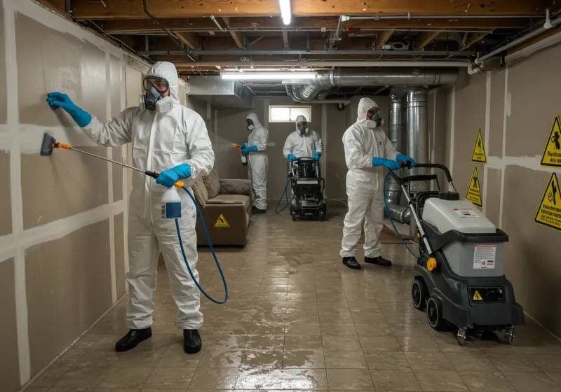 Basement Moisture Removal and Structural Drying process in Tallassee, AL